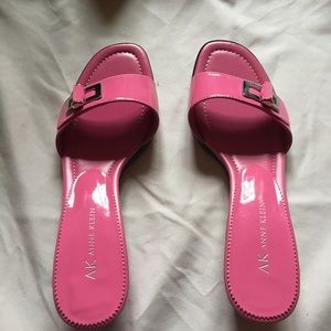 AK Anne Klein Open Toed Barbie Pink Mules — Never Worn